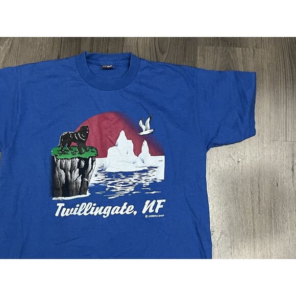 Vintage T Shirt Twillingate Newfoundland Graphic Tee Single Stitch Labrador - Picture 2 of 6